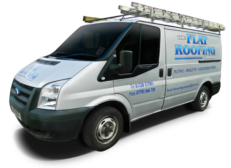 the flat roofing company van